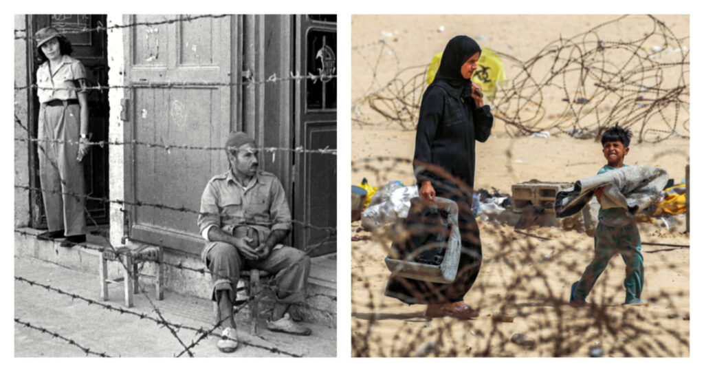 jaffa 1940s gaza 2025 barbed wire creative commons afp